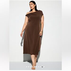 Old Navy One Shoulder Brown Dress